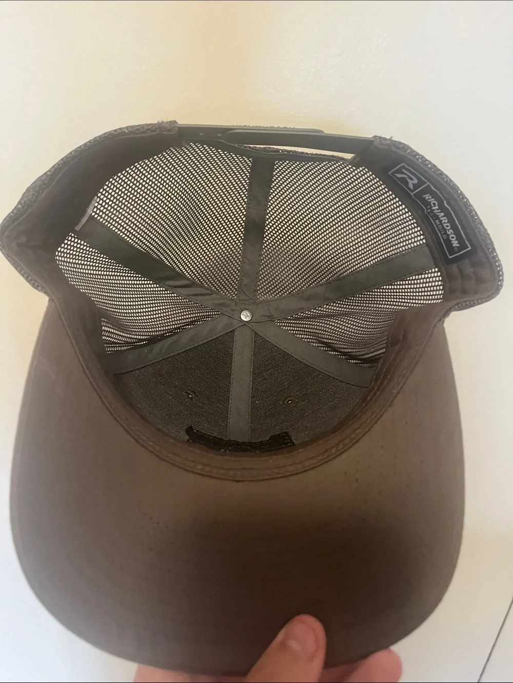 Danner Olive and Brown Leather Patch Trucker Cap